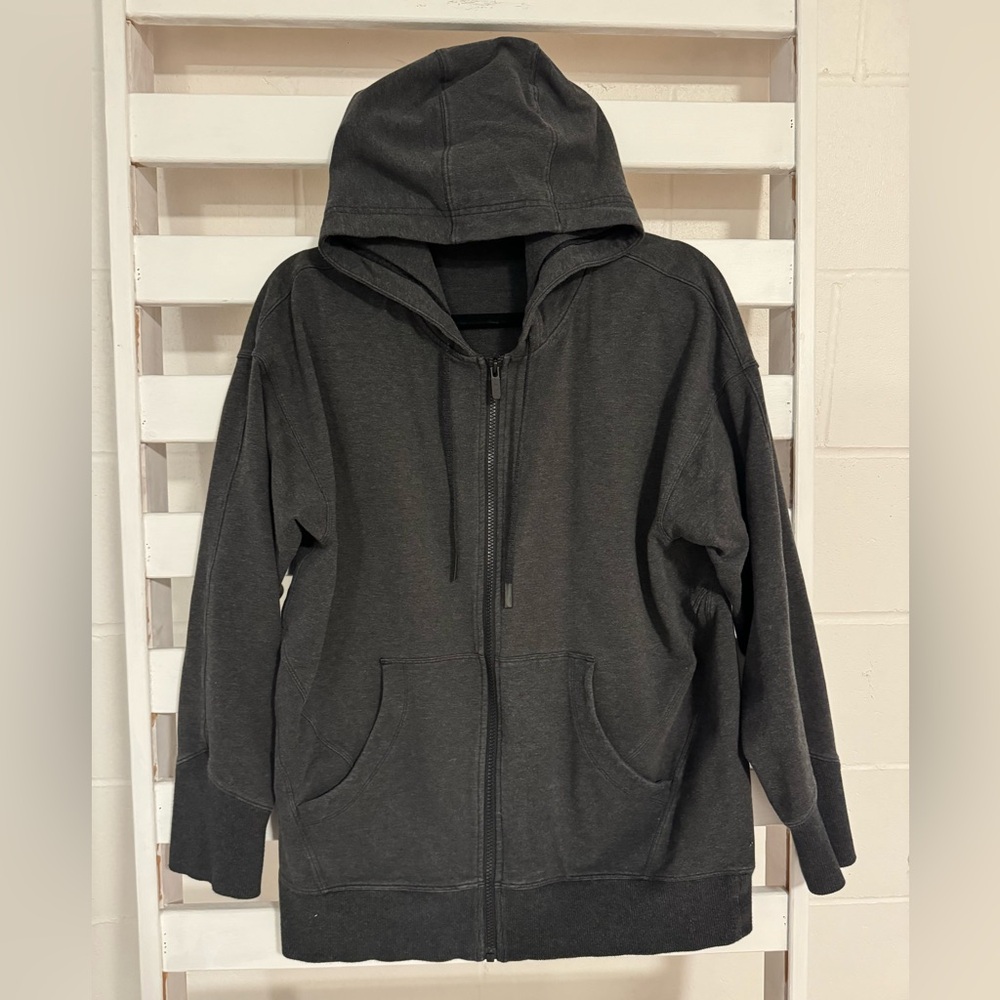 Lululemon Ready‎ to Roll Hoodie Heathered Black Sz M Athleisure Athletic Comfy